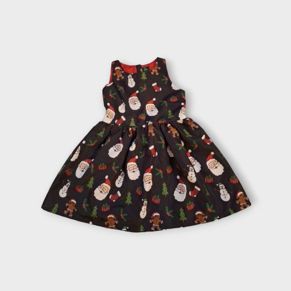 Girls Christmas Dress XL (10/12) Santa  Gingerbread Man Snowman Holly - Picture 3 of 7